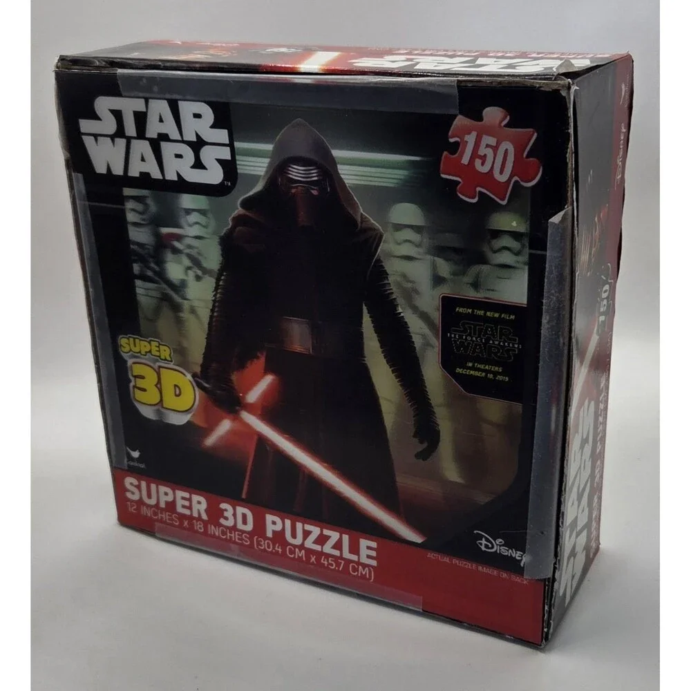 Star Wars The Force Awakens Super 3D Jigsaw Puzzle 150 Pc Kylo Ren Open Box